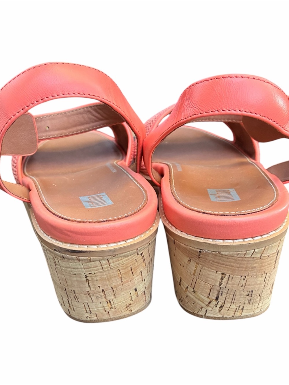 FitFlop Eloise Coral Wedge Sandals with Woven Toe Band sz8 - Picture 6 of 6